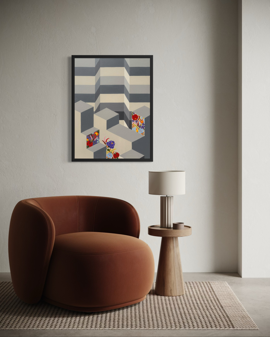 Ébredés 60x80 cm, geometrikus festmény 4